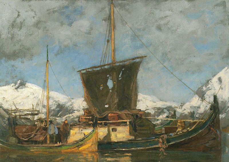 Gunnar Berg Sjekter ved Nordlandskysten oil painting image